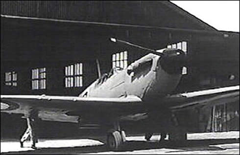 Spitfire at hanger