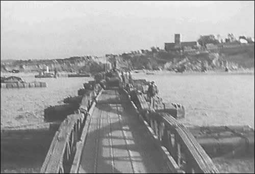 View along the pontoon bridge