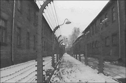 Electrified fences around the camp