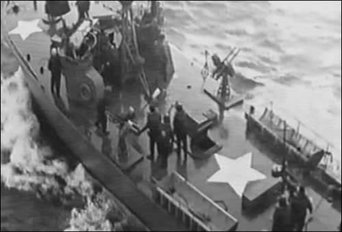 Overhead view of PT boat deck